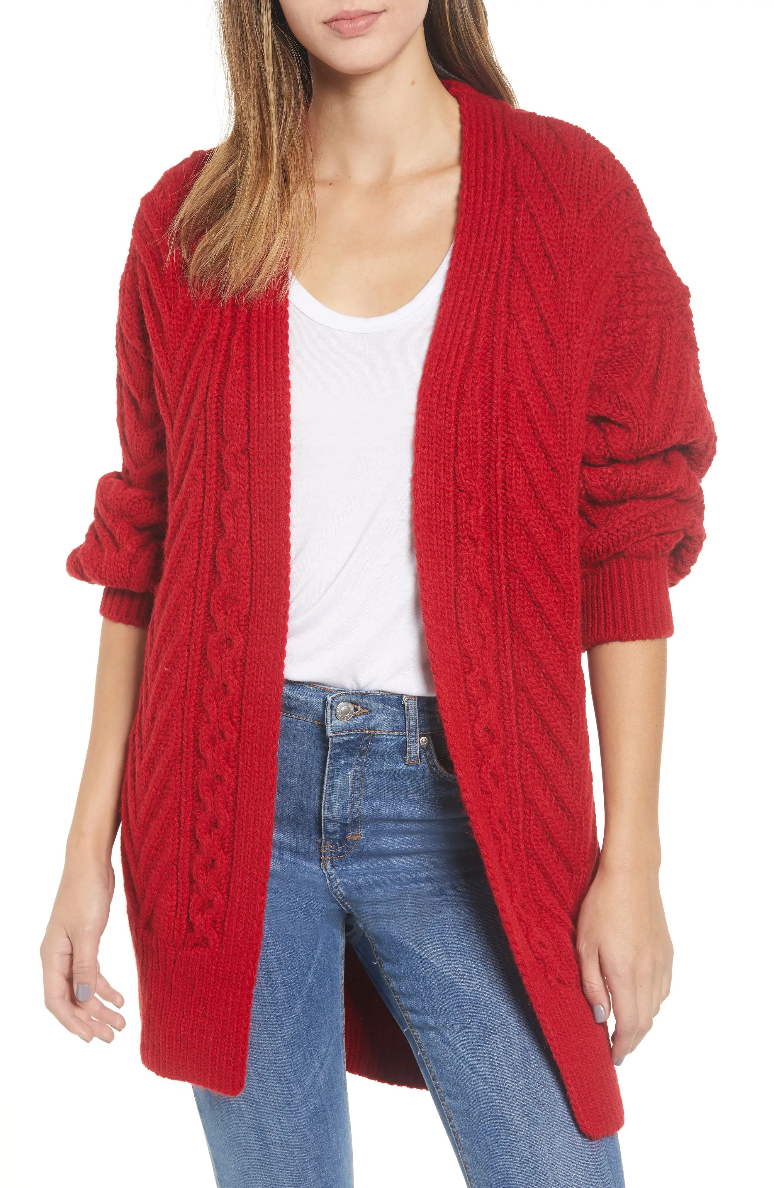 Topshop Long Open Front Cardi | Nordstrom