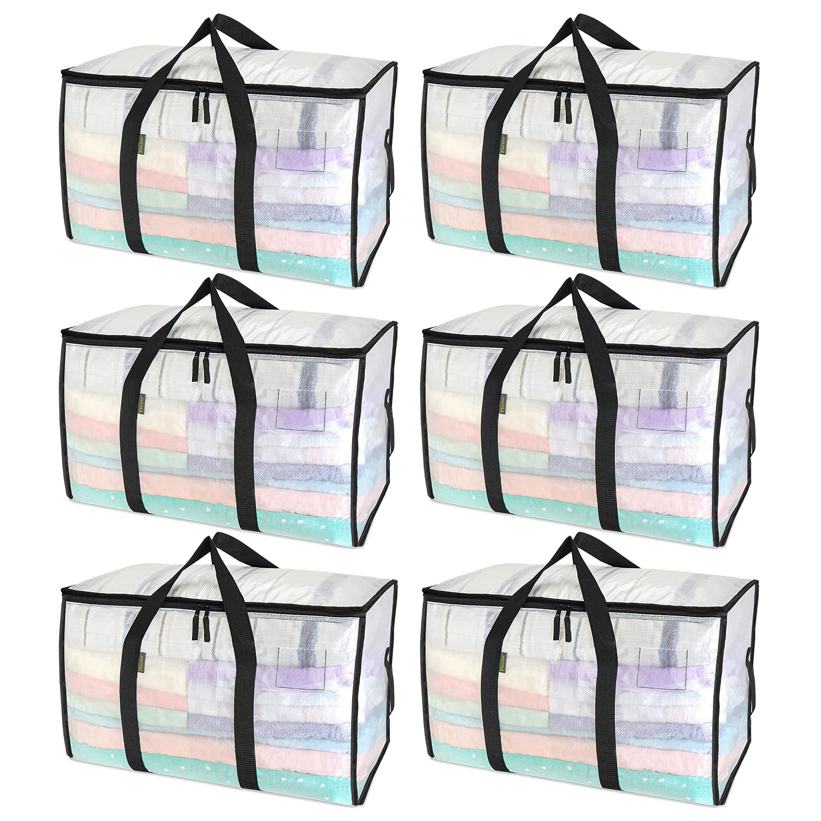 BALEINE 6-Pack Oversized Moving Bags with Reinforced Handles, Heavy-Duty Storage Tote for Clothes... | Amazon (US)