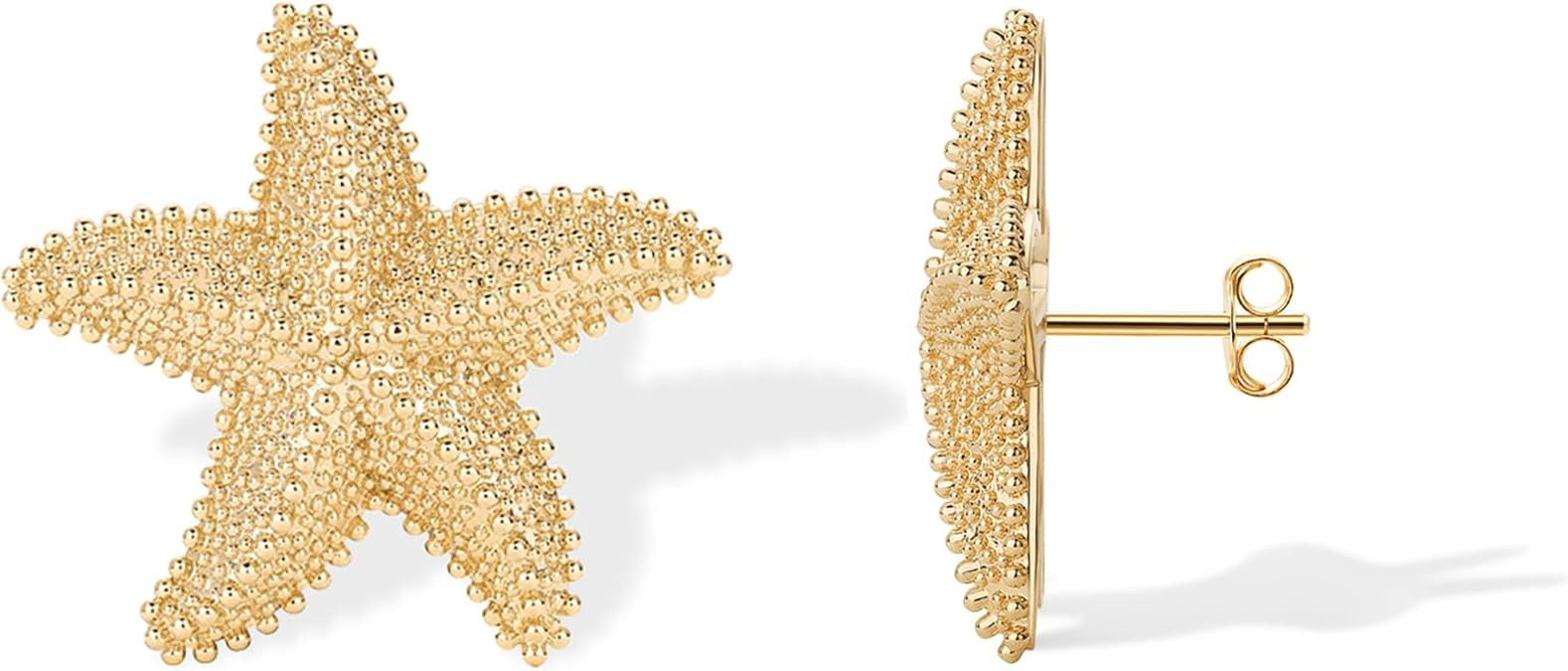 PAVOI 14K Gold Plated Starfish Statement Stud Earrings for Women | Trendy Jewelry Alluring Ocean-... | Amazon (US)