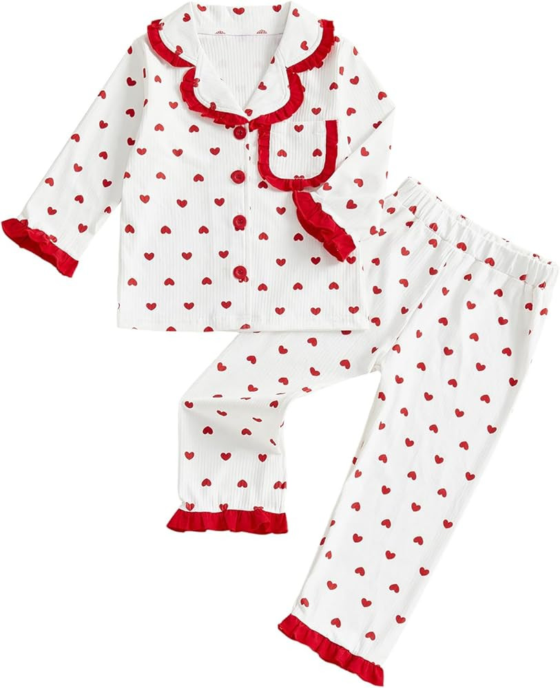 Kuriozud Kids Easter Pajamas Toddler Baby Girl Jesus/Donkey Print Button Down Pjs Tops Pants Litt... | Amazon (US)