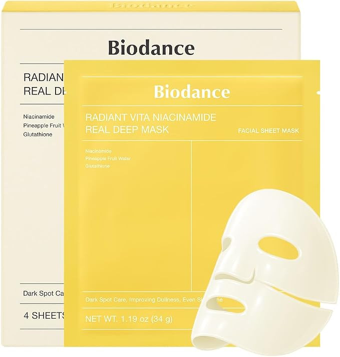 BIODANCE Radiant Vita Niacinamide Real Deep Mask, Hydrogel Mask, Tone Correction, Texture Refinin... | Amazon (UK)