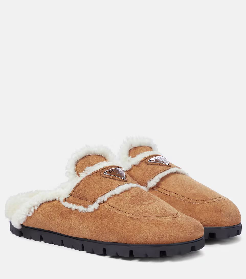 Shearling-lined suede slippers | Mytheresa (UK)