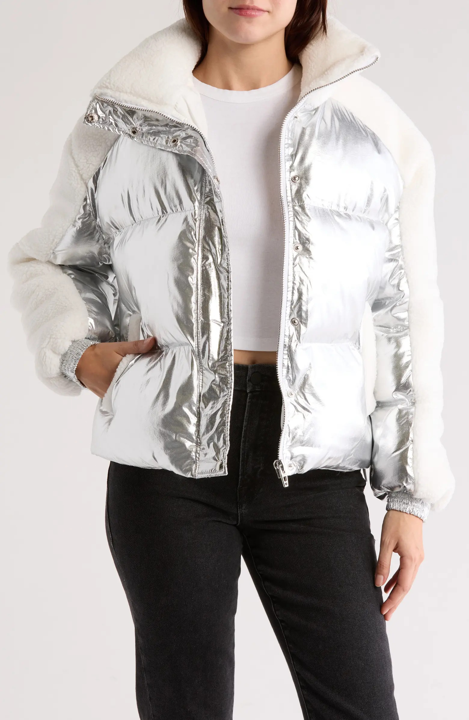 Ski Party Faux Shearling Puffer Jacket | Nordstrom Rack