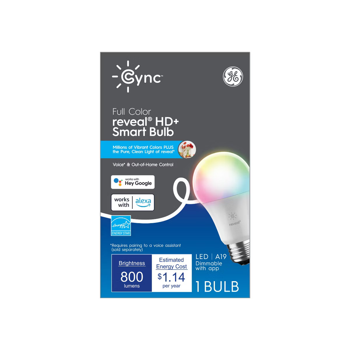 GE CYNC Reveal Smart A21 LED Light Bulbs Full Color | Target