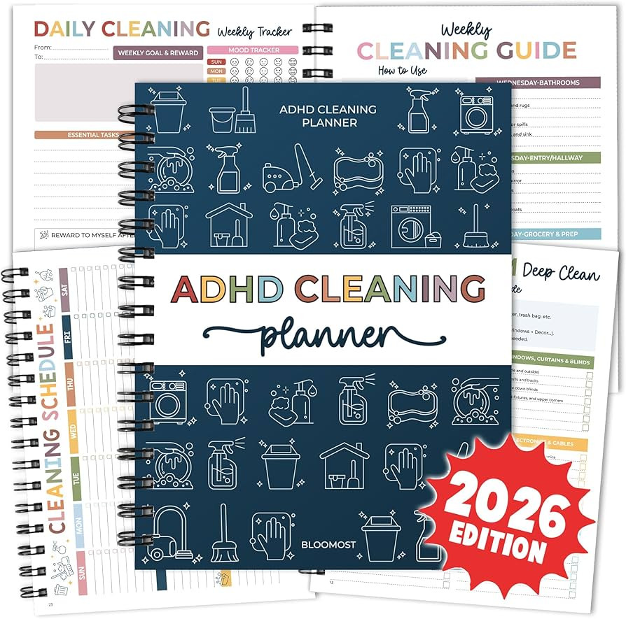 ADHD Cleaning Planner - Cleaning Schedule and Checklist Organizer for Adults and Teens - Daily, W... | Amazon (US)