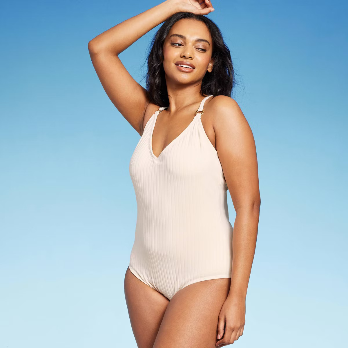 Women's Wide Ribbed Ring Medium Coverage One Piece Swimsuit - Kona Sol™ | Target