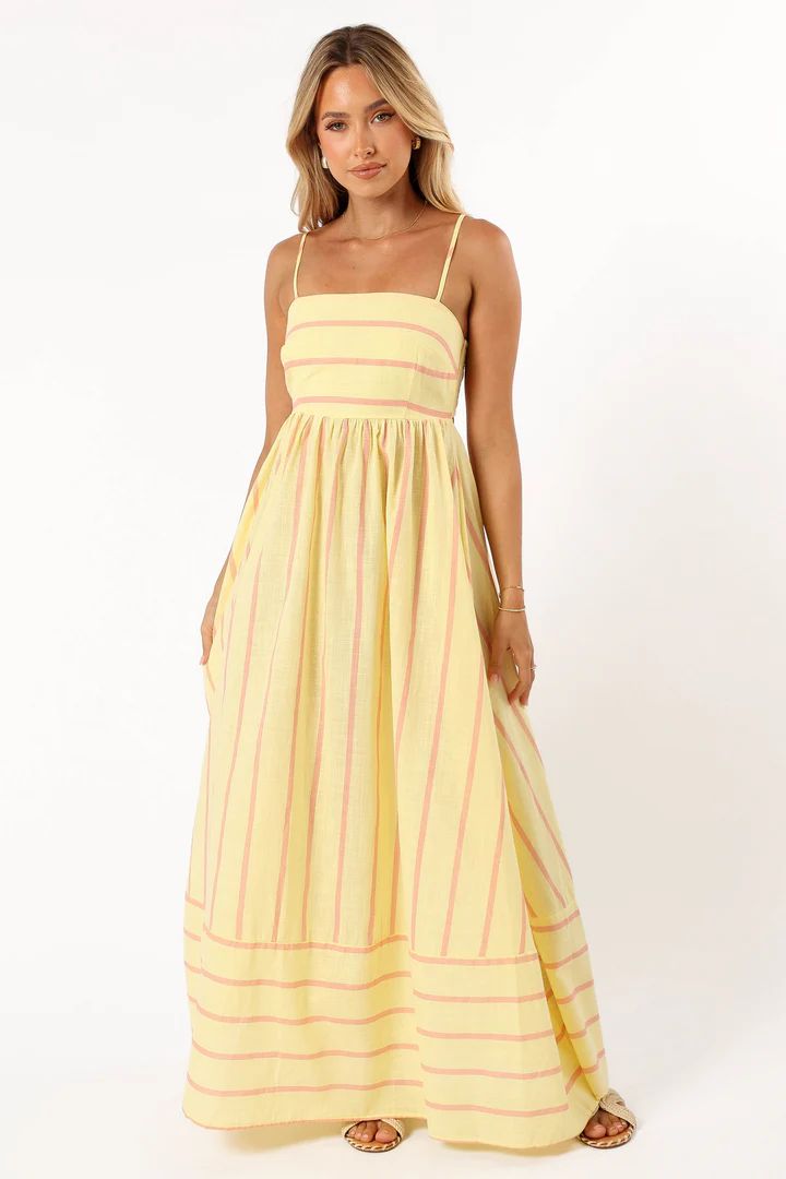 Pixie Maxi Dress - Yellow Pink Stripe | Petal & Pup (US)