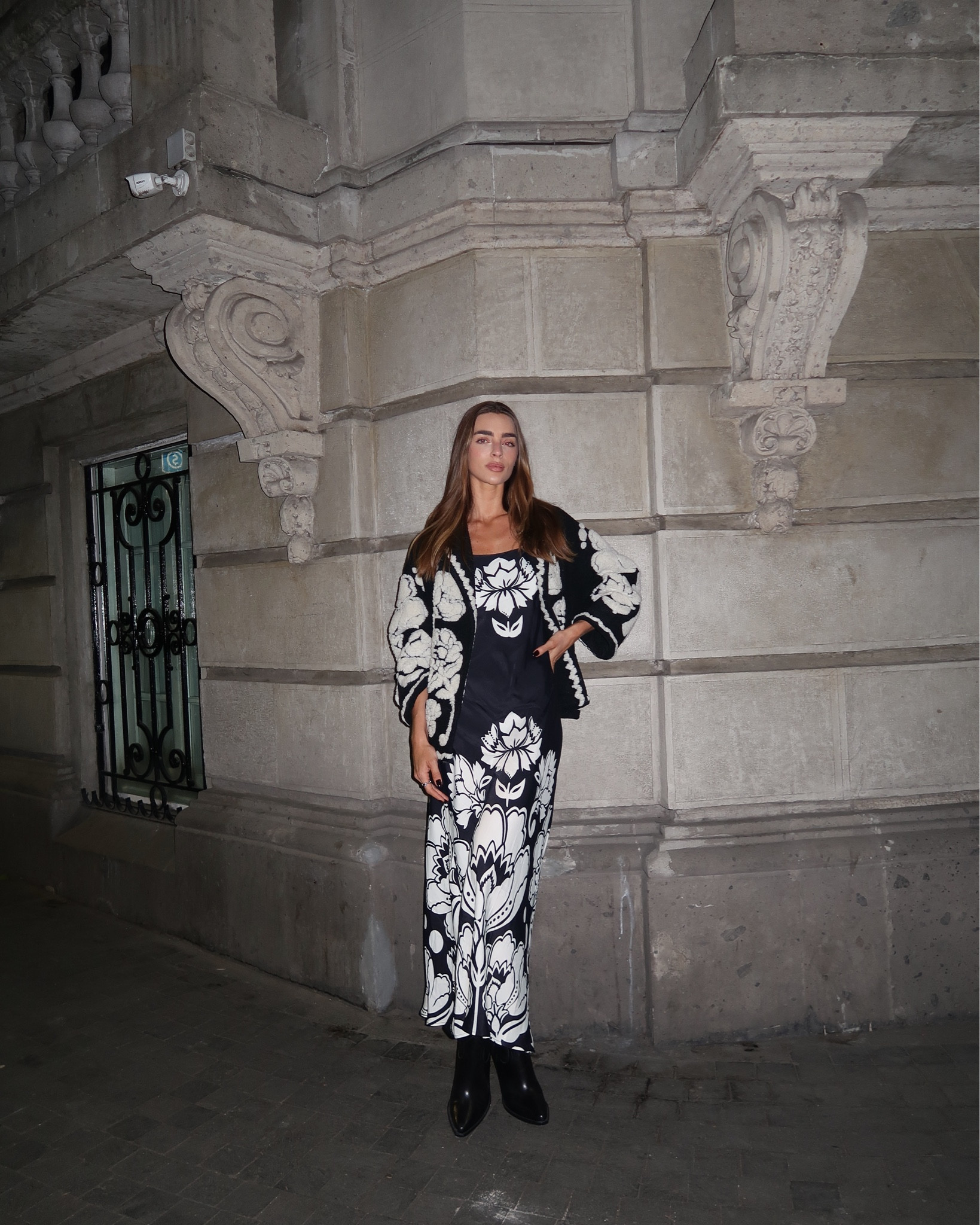 Farm Rio maxi dress, farm Rio wool jacket, Isabel Marant cowboy boots 

#LTKSeasonal