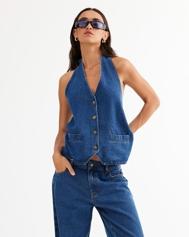 Hills Halter Top in Dark Denim | General Pants