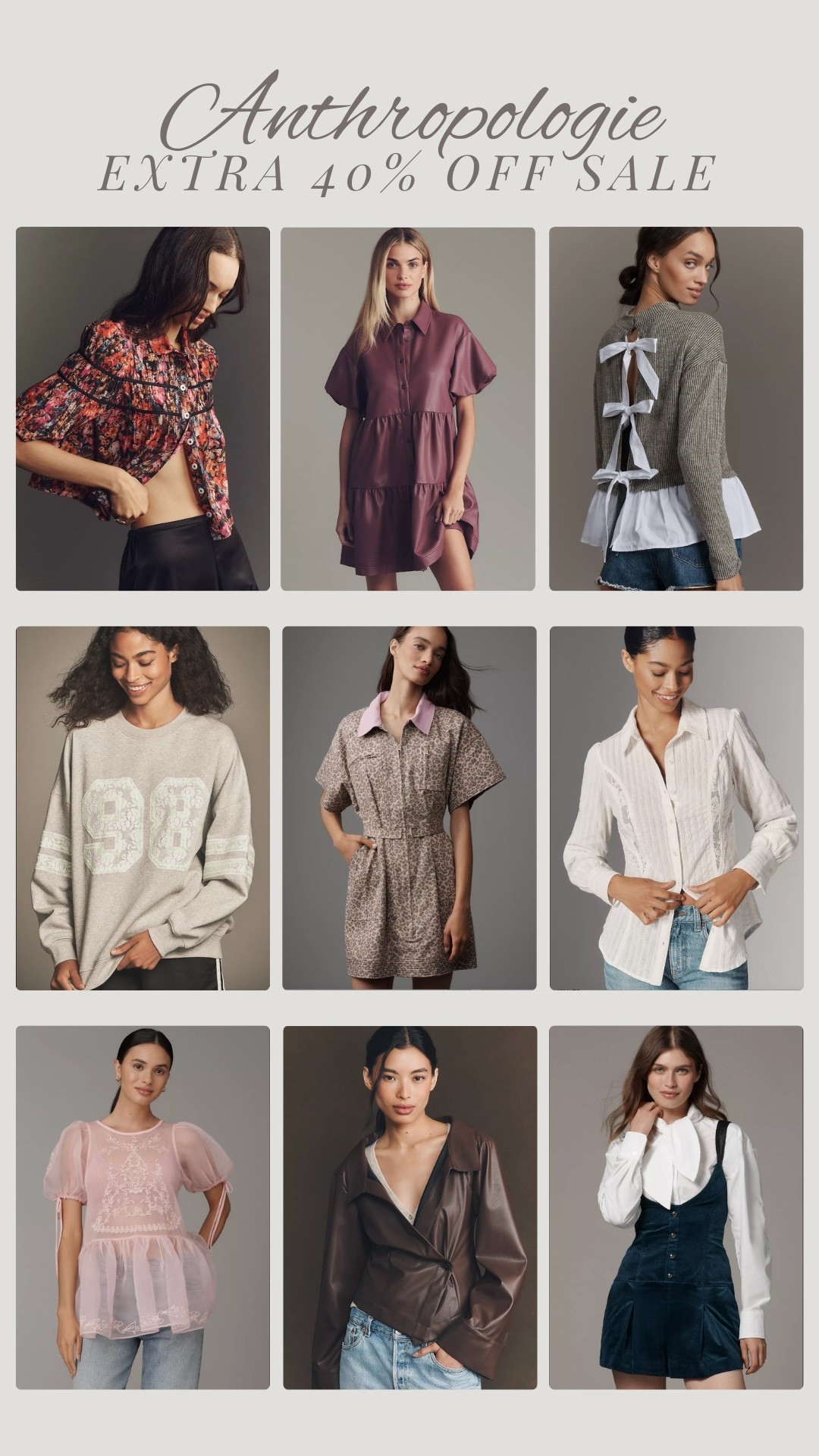 Extra 40% off sale at Anthropologie!

Leather dress, mini dress, graphic sweatshirt, fall blouse

#LTKSaleAlert #LTKCyberWeek #LTKSeasonal