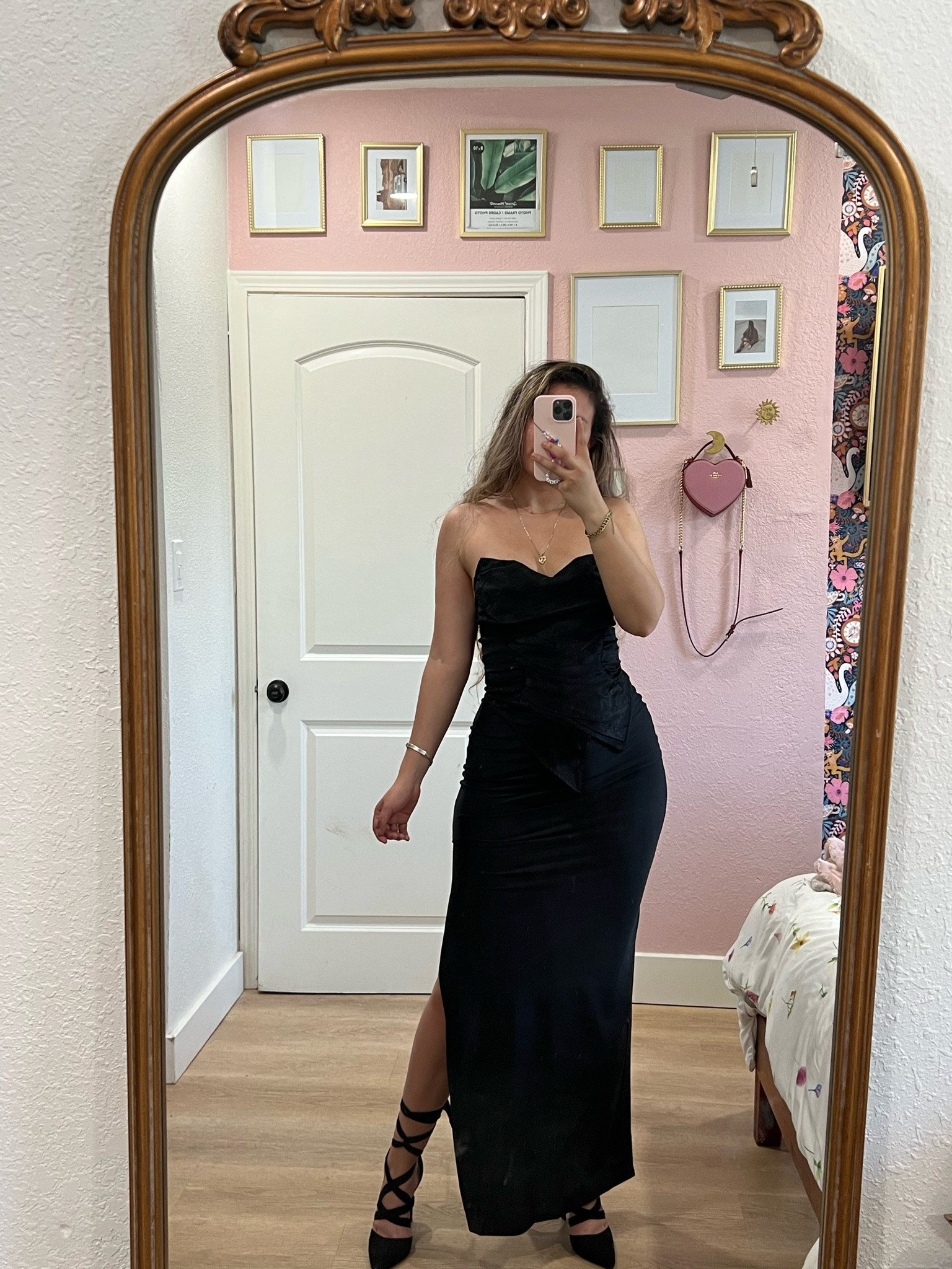 Pretty little thing date night outfit. Black date night outfit from pretty little thing | asymmetrical satin top, thigh split maxi skirt 

#LTKunder100 #LTKFind #LTKstyletip