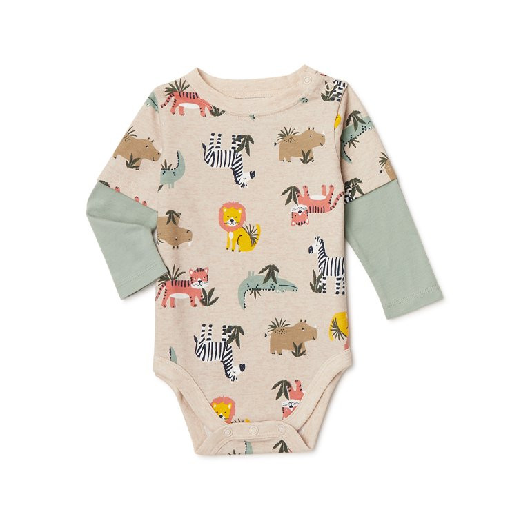 Garanimals Baby Boys Long Sleeve Printed Bodysuit, Sizes 0M-24M | Walmart (US)