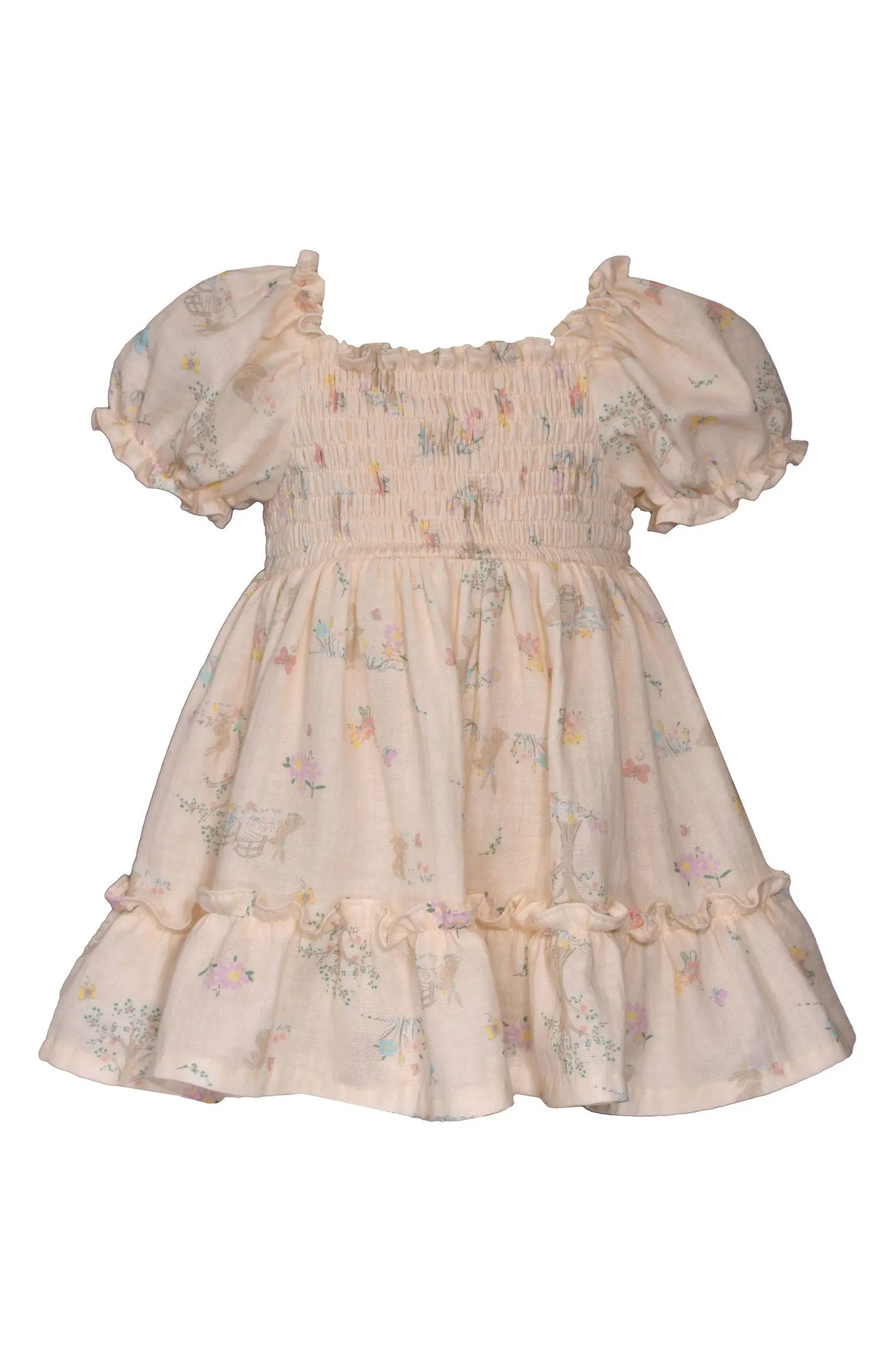 Bunny Floral Smocked Cotton Gauze Dress | Nordstrom