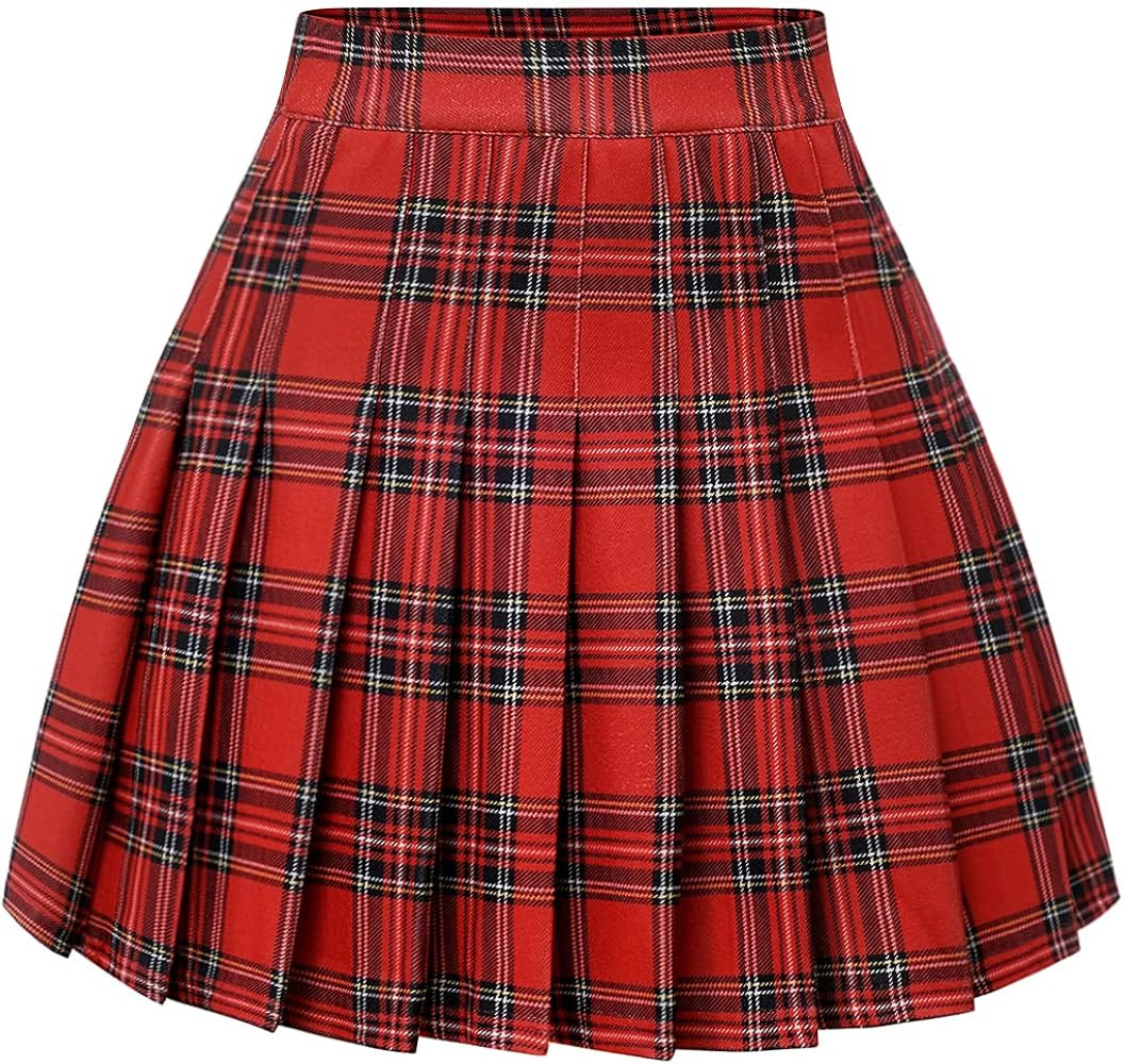 Timormode Women’s Pleated Skirt Mini Skater Basic Skirt School Cheerleader | Amazon (US)