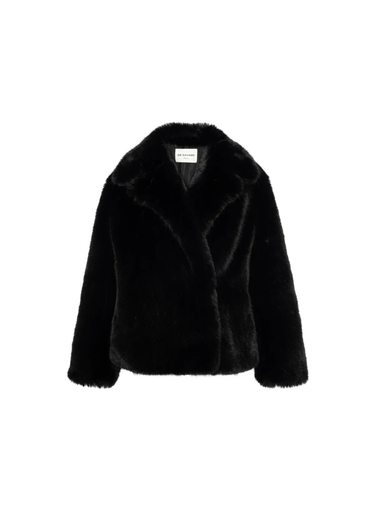 Black Faux Fur Coat | DE SAVARY LONDON
