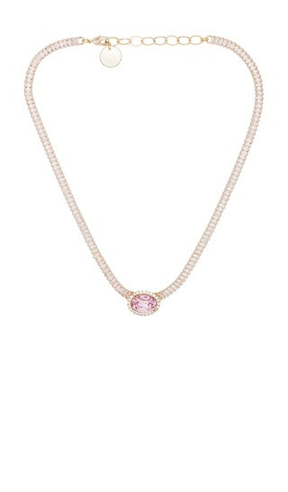 Vintage Style Necklace in Pink & Crystal & Gold | Revolve Clothing (Global)
