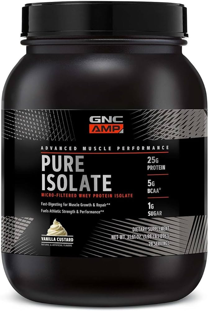 GNC AMP Pure Isolate Whey Protein - Vanilla Custard (28 Servings) | Amazon (US)