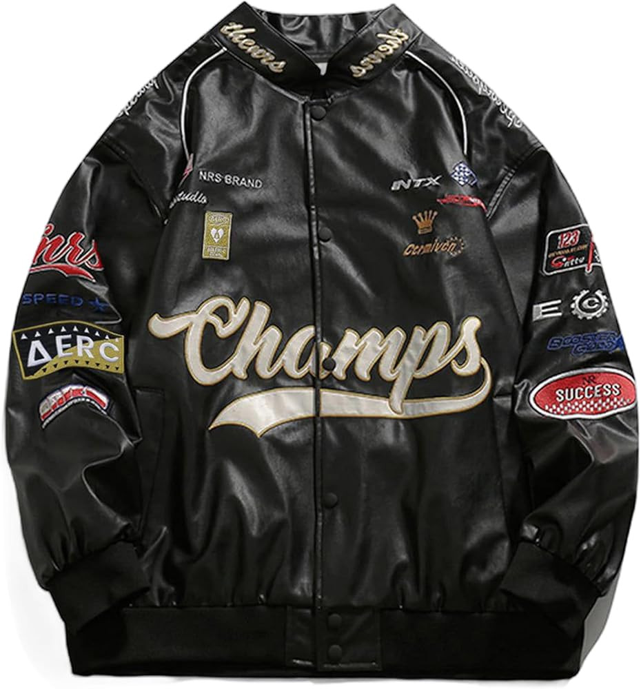 Aelfric Eden Faux Leather Jacket Oversized Racing Motorcycle Jackets Moto Coats Unisex Trendy Str... | Amazon (US)