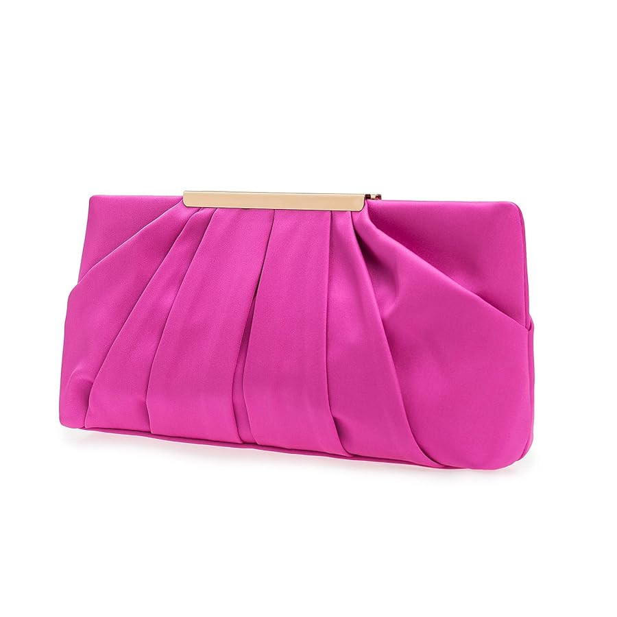 CHARMING TAILOR Clutch Evening Bag Elegant Pleated Satin Formal Handbag Simple Classy Purse for W... | Amazon (US)