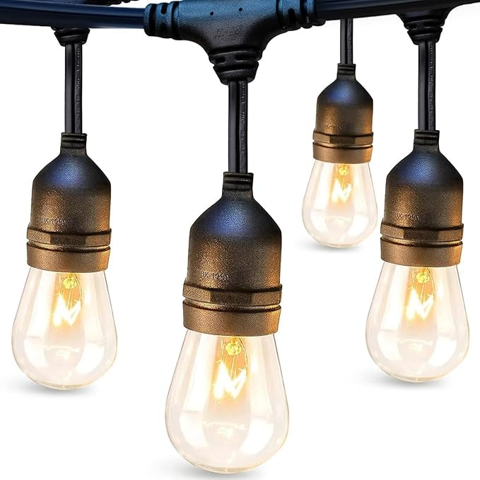 addlon 48 FT Outdoor String Lights Commercial Grade Weatherproof Strand, 18 Edison Vintage Bulbs,... | Amazon (US)
