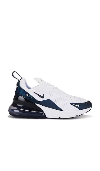Air Max 270 Sneakers in White, Armory Navy, & Ashen Slate | Revolve Clothing (Global)