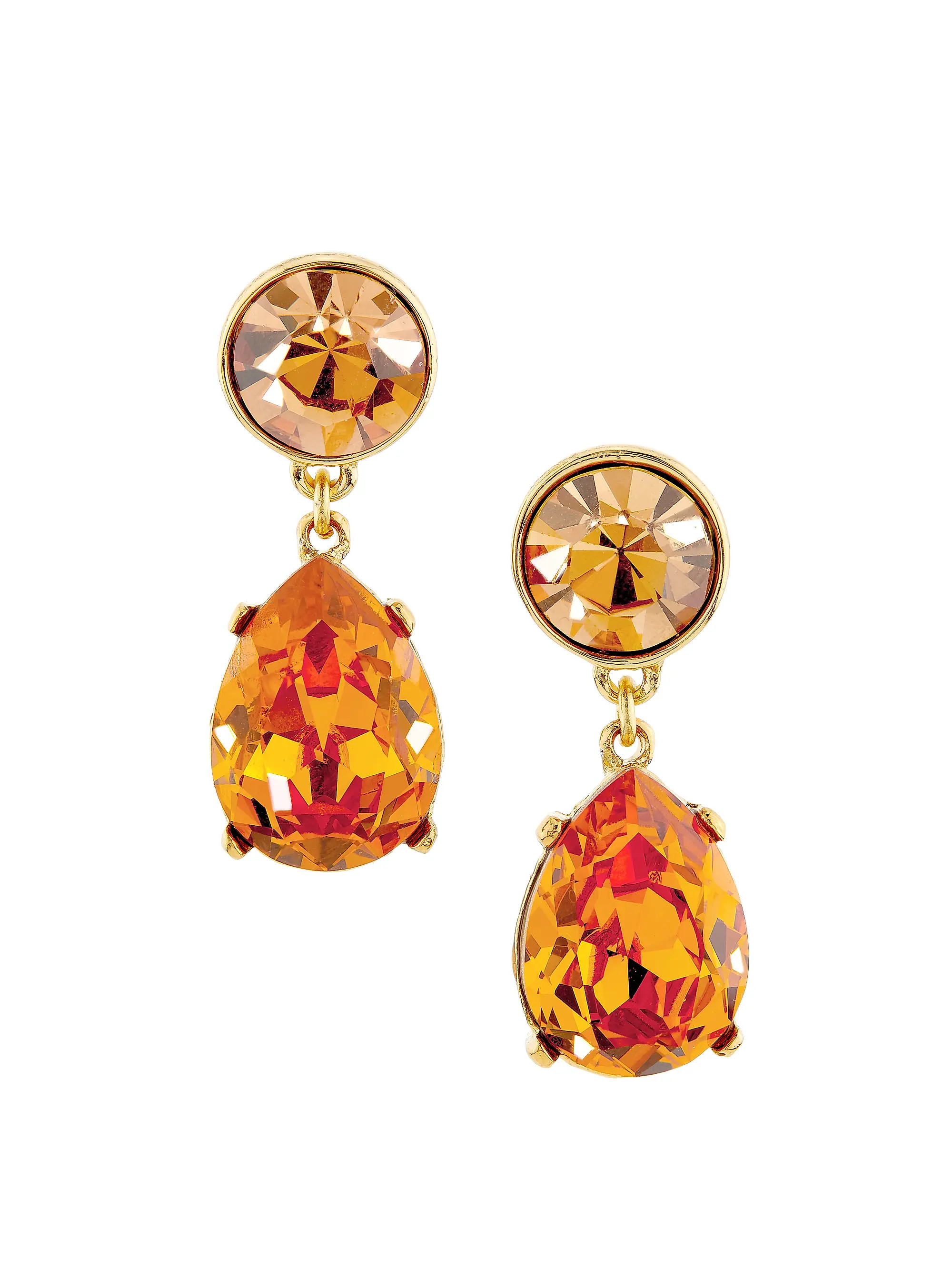 Goldtone & Glass Crystal Drop Earrings | Saks Fifth Avenue