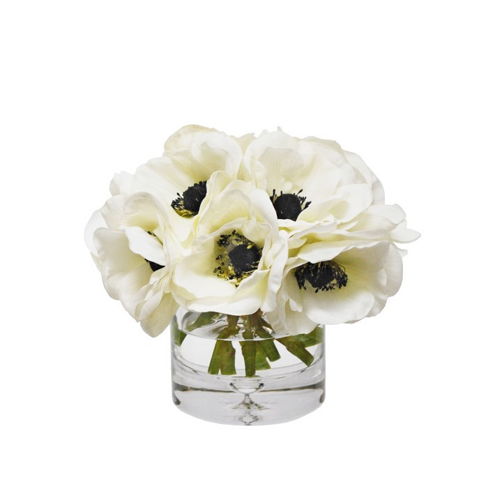 Faux Anemone Arrangement in Glass Vase | Williams-Sonoma