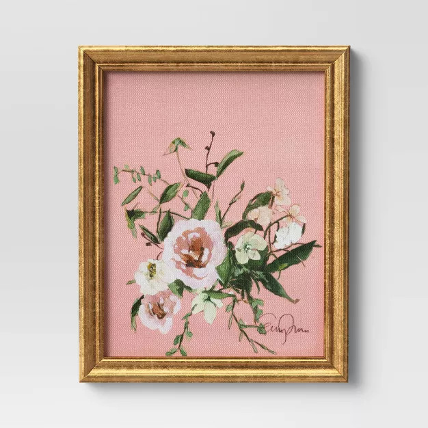 8" x 10" Mauve Floral Framed Wall Canvas - Threshold™ | Target