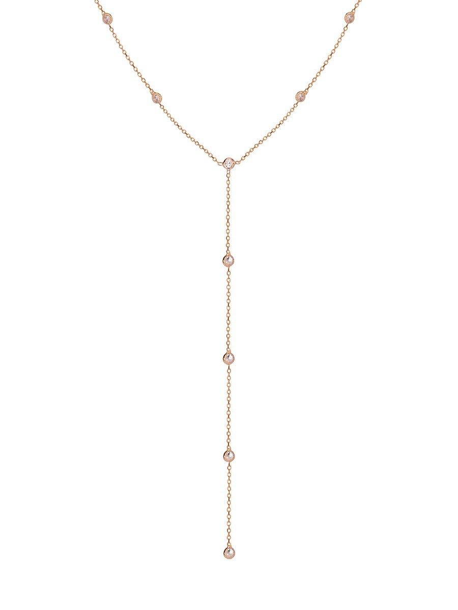 Gabi Rielle Women's 14K Goldplated Sterling Silver & Crystal Lariat Necklace | Saks Fifth Avenue OFF 5TH