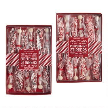 6 Pack Chocolatey Dipped Peppermint Stirrers Set of 2 | World Market