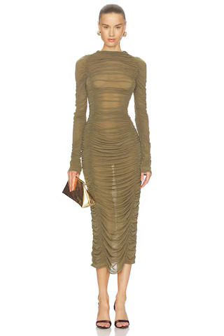 Camila Coelho Nayeli Midi Dress in Olive Green from Revolve.com | Revolve Clothing (Global)