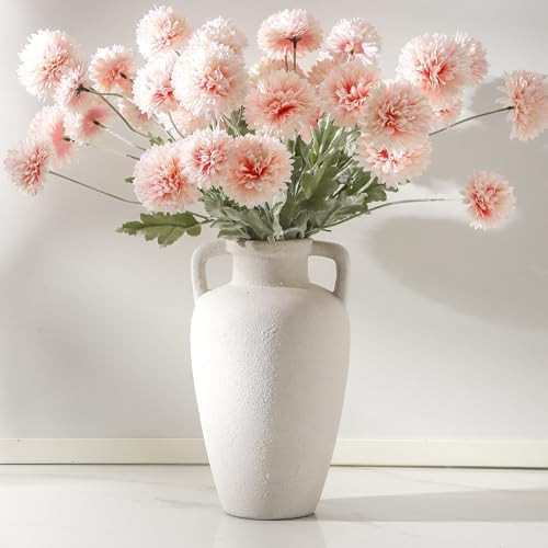 Large Ceramic Vase - 11.41 inch Tall Rustic Vase with 2 Handles, Decorative Flower Vases for Home... | Amazon (US)