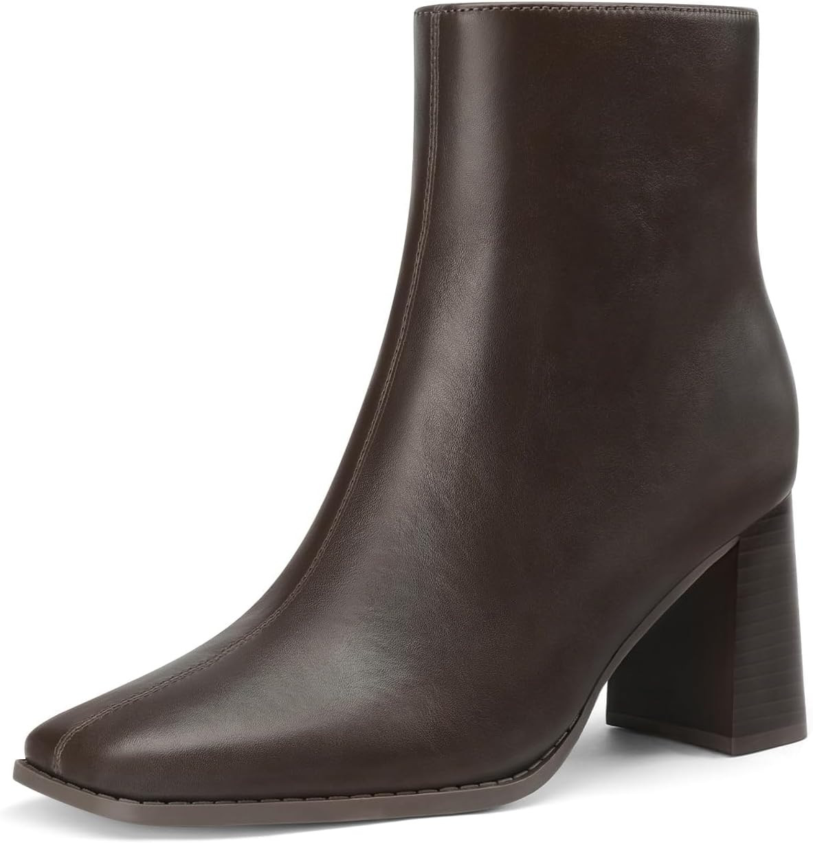 Women's Square Toe High Chunky Heeled Ankle Boots | Amazon (US)