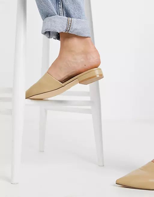 Truffle Collection pointed mules in beige | ASOS (Global)