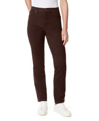 Gloria Vanderbilt Women's Amanda High-Rise Corduroy Straight-Leg Jeans - Coffee Roast | Macy's