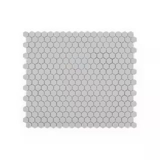 Jeffrey Court 5/8&quot; Muze Hexagon Grey 9.875 in. x 11.375 in. Hexagon Matte Glass Wall and Flo... | The Home Depot