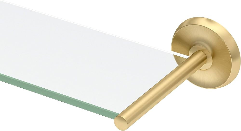 Gatco 5057 Designer II Glass Shelf, Brushed Brass/Wall Mounted 22.50" x 5.85" Tempered Glass Shel... | Amazon (US)