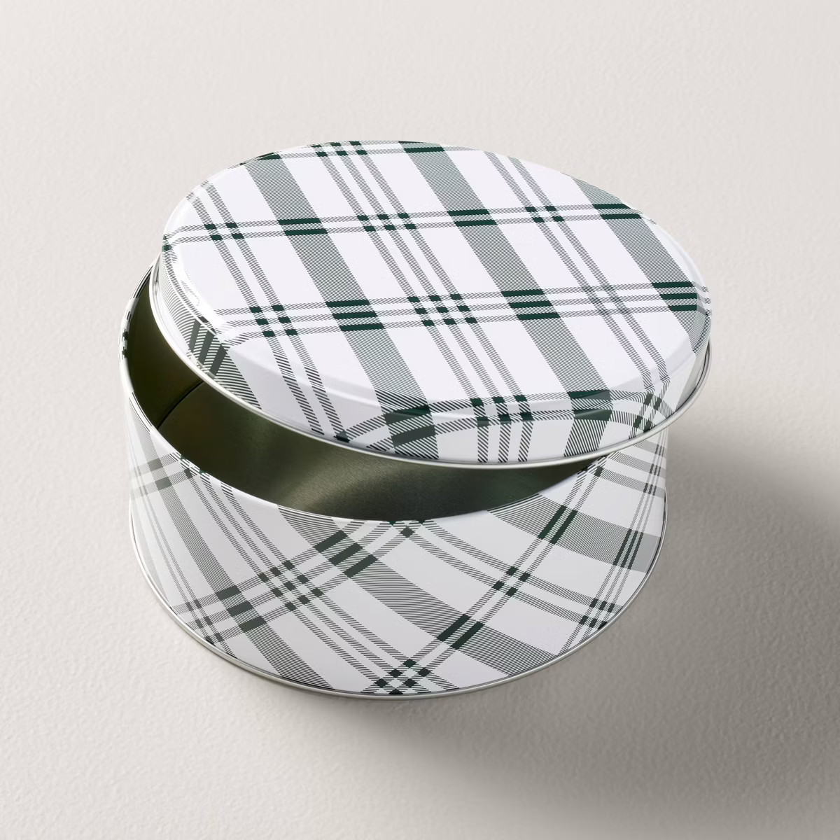 Plaid Christmas Gift Tin Green/Cream - Hearth & Hand™ with Magnolia | Target