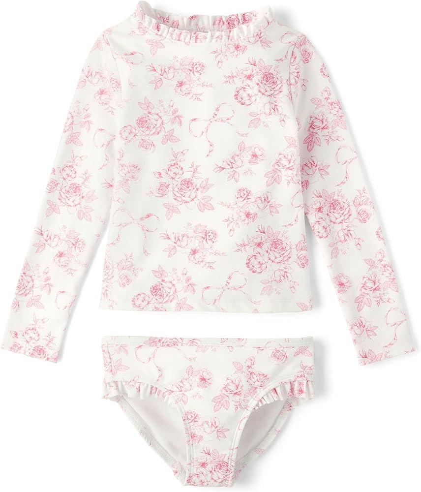 Gymboree Girls' and Toddler 2-Piece Rashguard Swimset | Amazon (US)