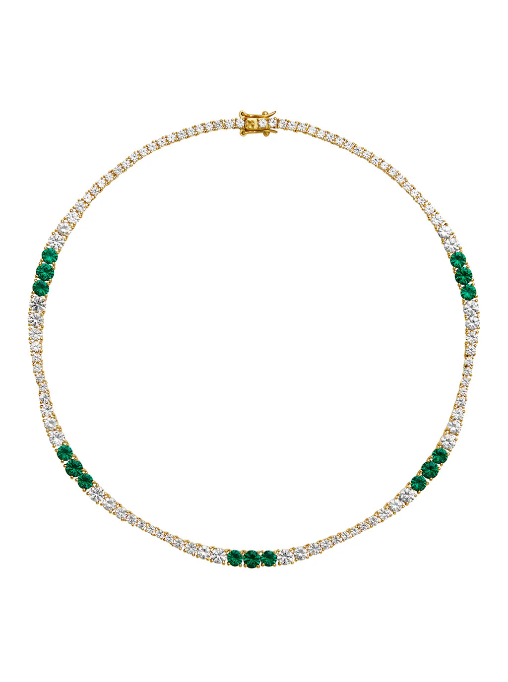ISADORA, LAB WHITE SAPPHIRE AND NANO CRYSTAL EMERALD GOLD RIVIÈRE NECKLACE | Dorsey