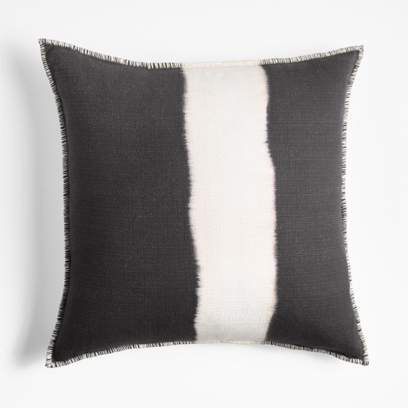 Ashi Painterly Organic Cotton 23"x23" Ink Black Throw Pillow Cover | Crate & Barrel | Crate & Barrel