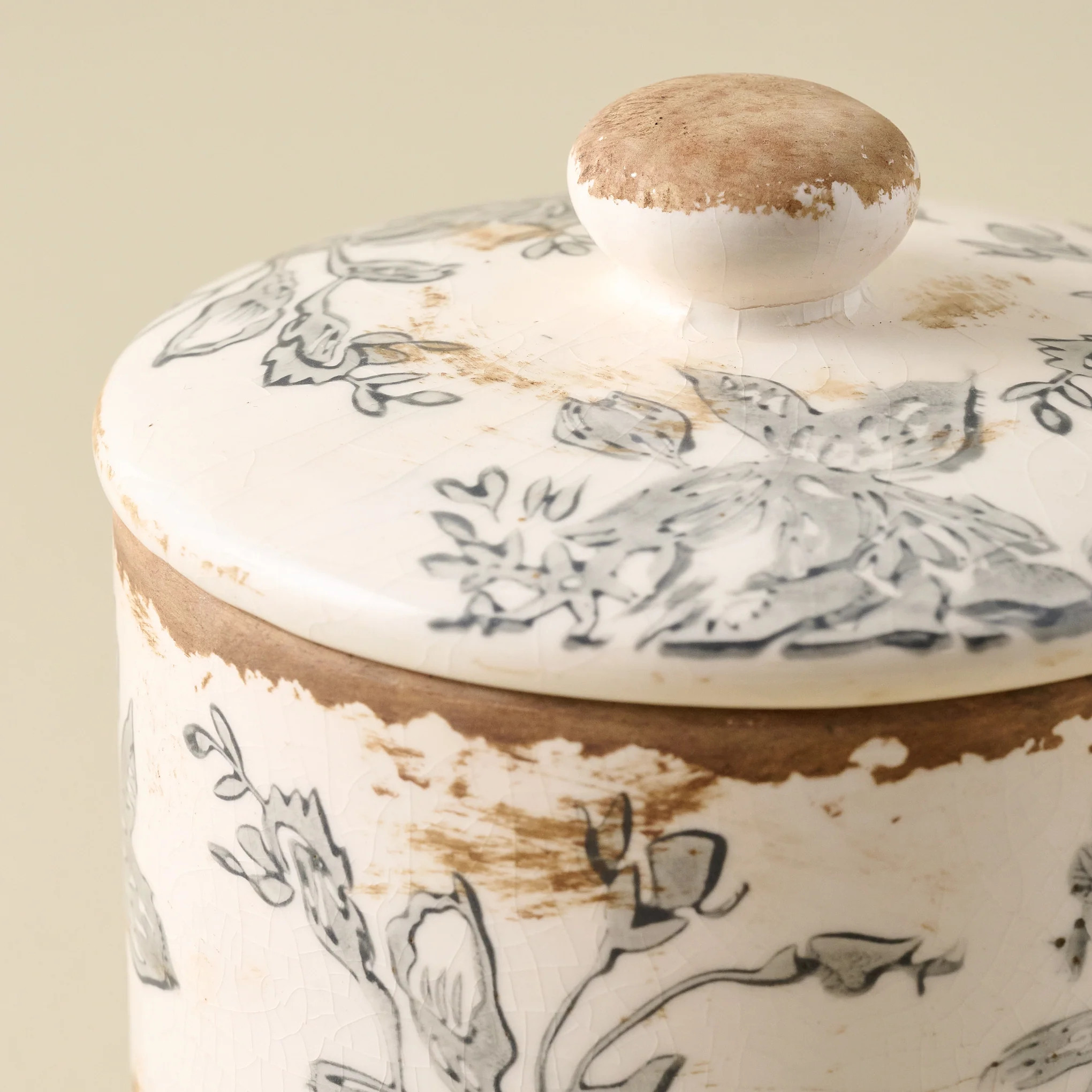 Dusty Blue and White Distressed Canisters | Magnolia