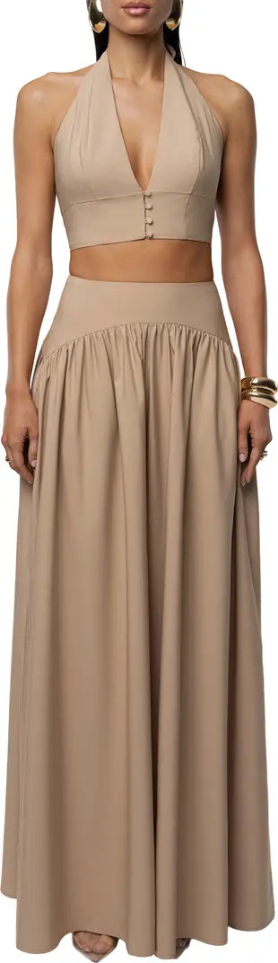 Haven Halter Crop Top & Maxi Skirt Set | Nordstrom