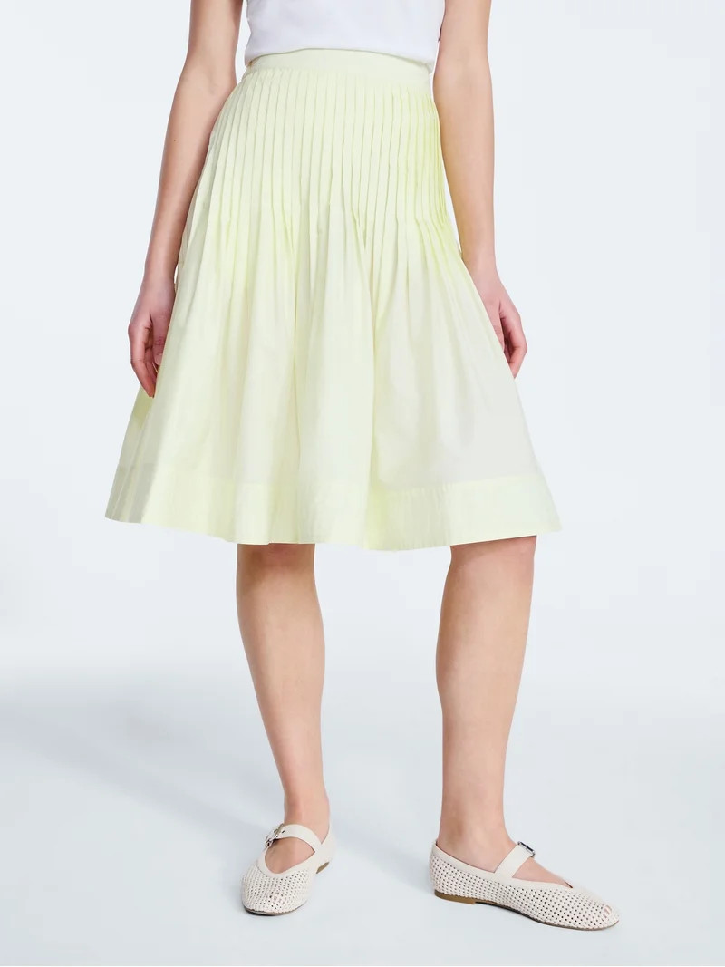 Free Assembly Women's Pintuck Knee Length Skirt, Sizes XS-XXL | Walmart (US)