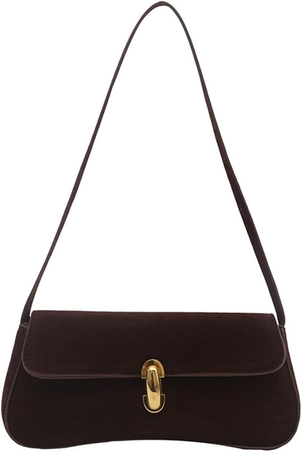 Small Shoulder Bag for Women Leather Underarm Hobo Bag Classic Handbag Retro Clutch Bags | Amazon (US)