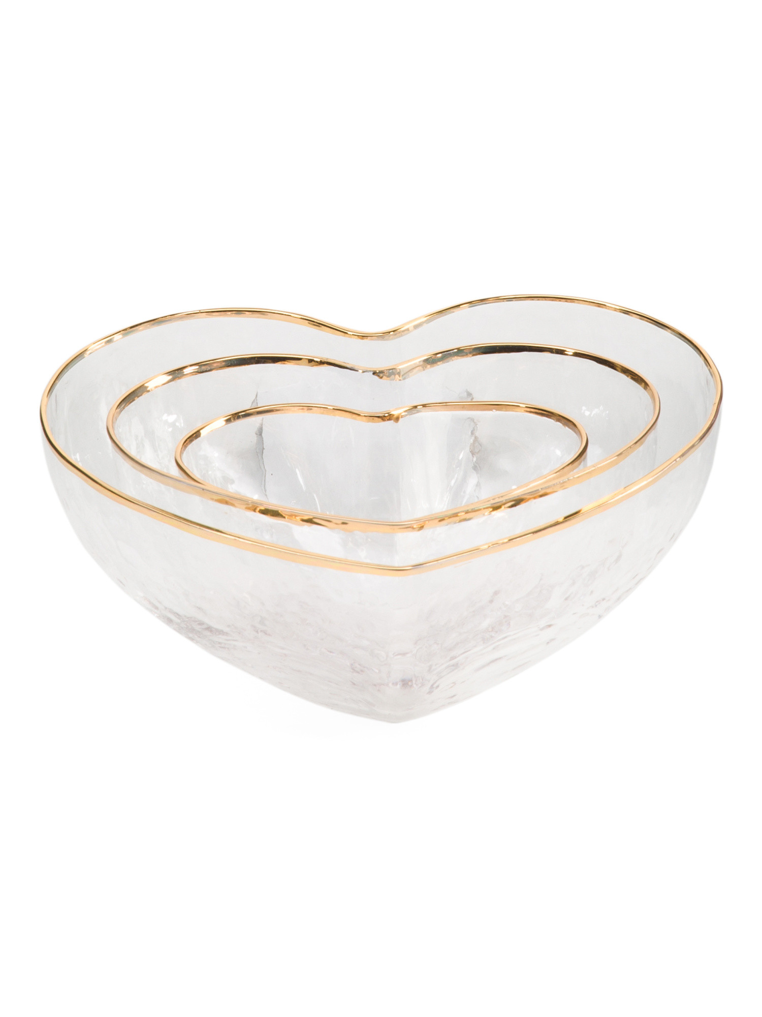 Set Of 3 Heart Bowls With Gold Tone Rim Detail | Kitchen & Dining Room | Marshalls | Marshalls