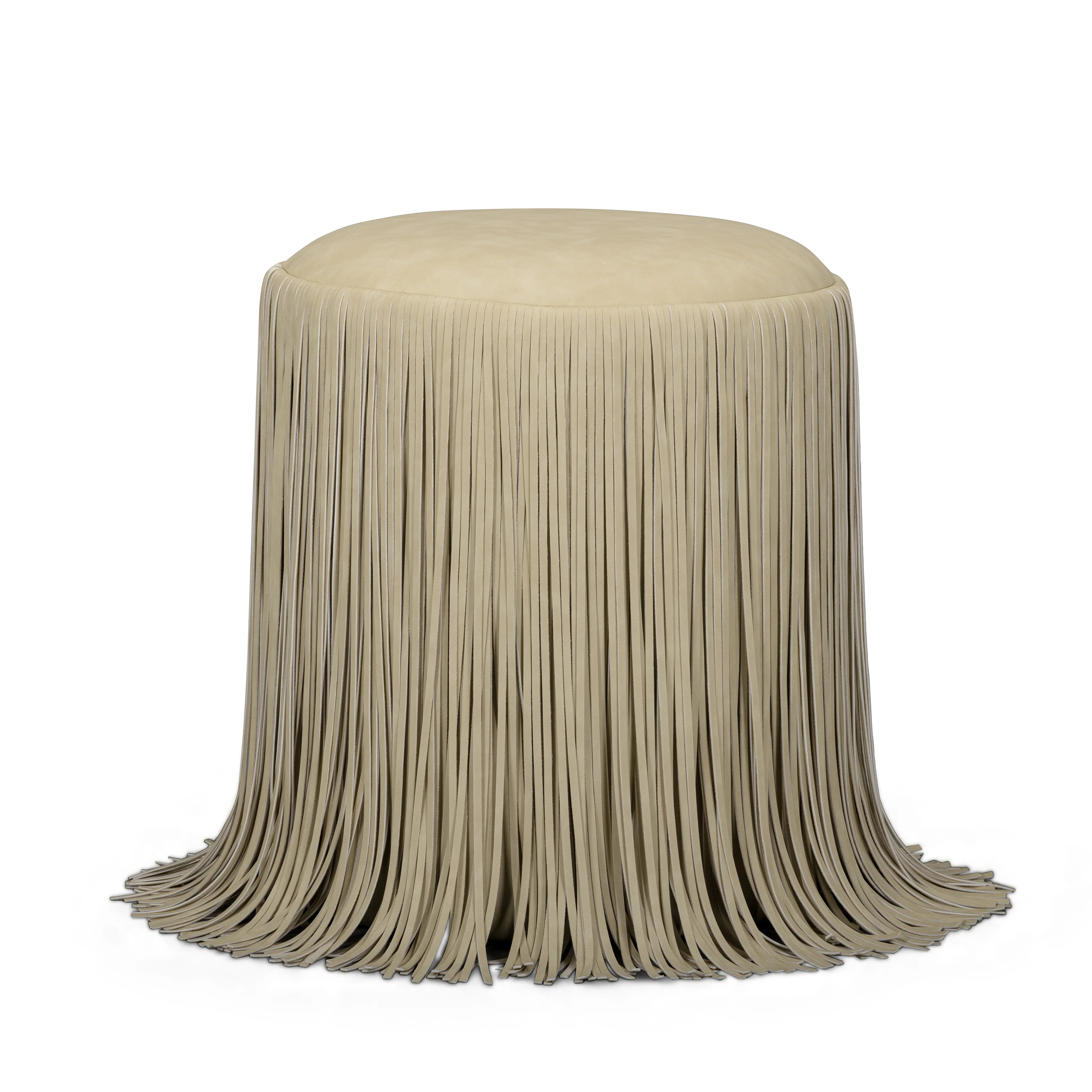 Shag Me Performance Vegan Leather Ottoman | TOV Furniture