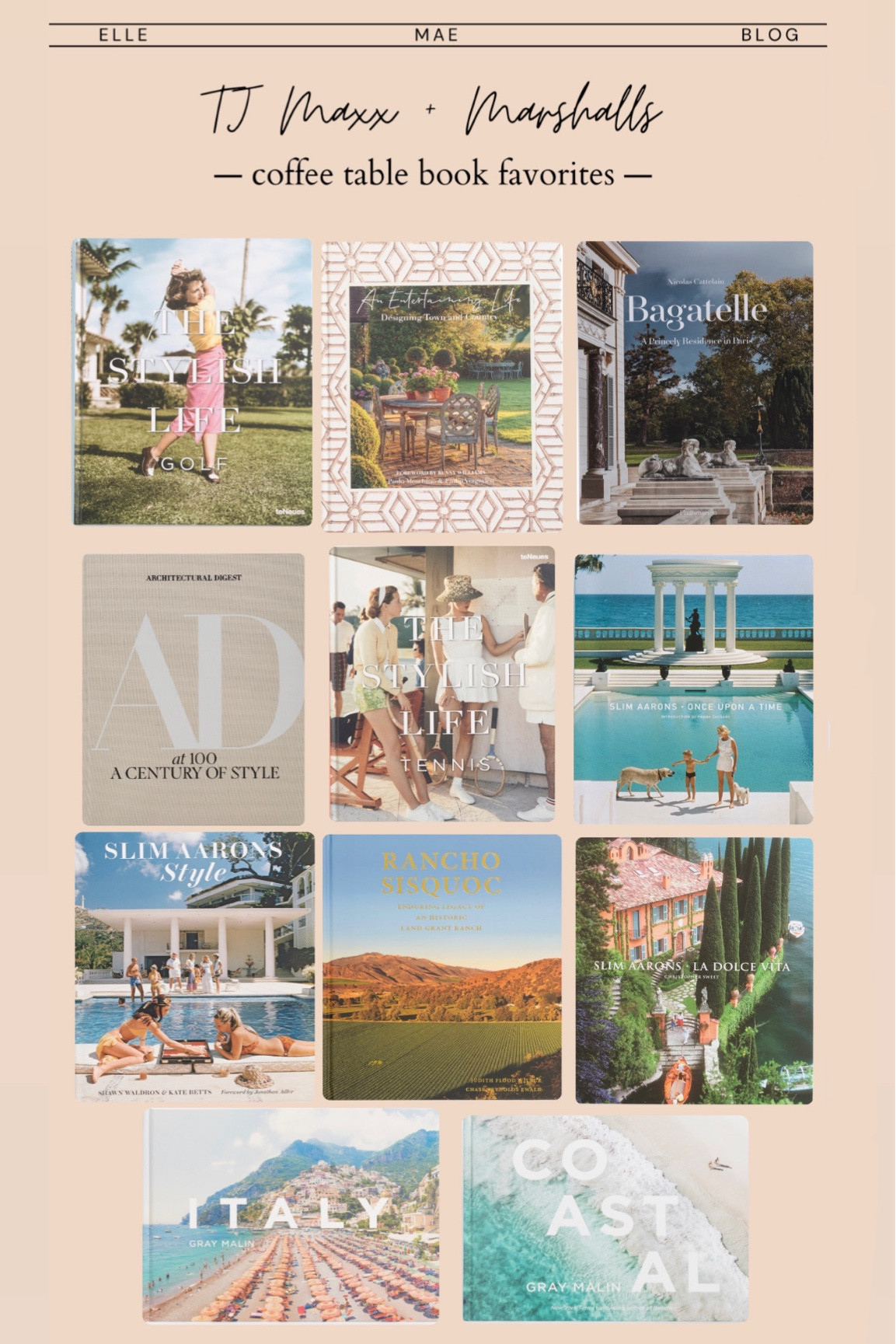 Spring + summer coffee table books on sale from TJ Maxx & Marshalls // table decor // shelf decor // console table styling // Slim Aaron’s // Gray Malin // 

#LTKGiftGuide #LTKhome #LTKsalealert