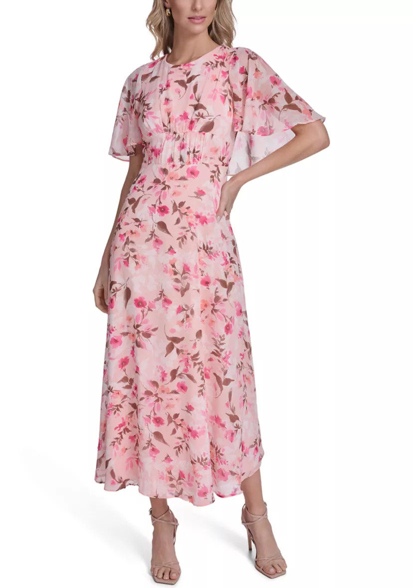 Women's Short Sleeve Floral Maxi Dress | Belk