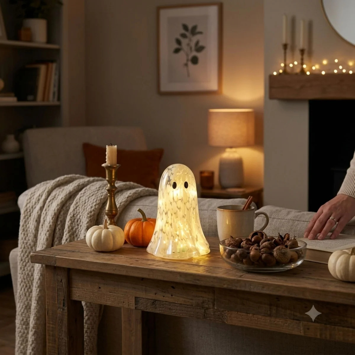 Lighted Glass Halloween Ghost with Timer 6.3"H | Wayfair North America